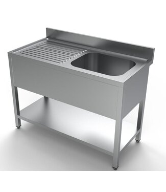 Spoeltafel RVS  | Chef Line | bak rechts | (H)85x(B)120x(D)60 Spoeltafel RVS  | Chef Line | bak rechts | (H)85x(B)120x(D)60