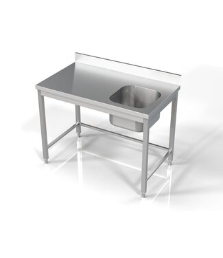 RVS spoeltafel | spoelbak rechts | Chef Line | (H)85x(B)120x(D)70 RVS spoeltafel | spoelbak rechts | Chef Line | (H)85x(B)120x(D)70