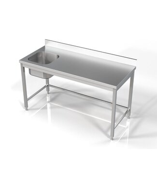 RVS spoeltafel | spoelbak links | Chef Line | (H)85x(B)160x(D)70