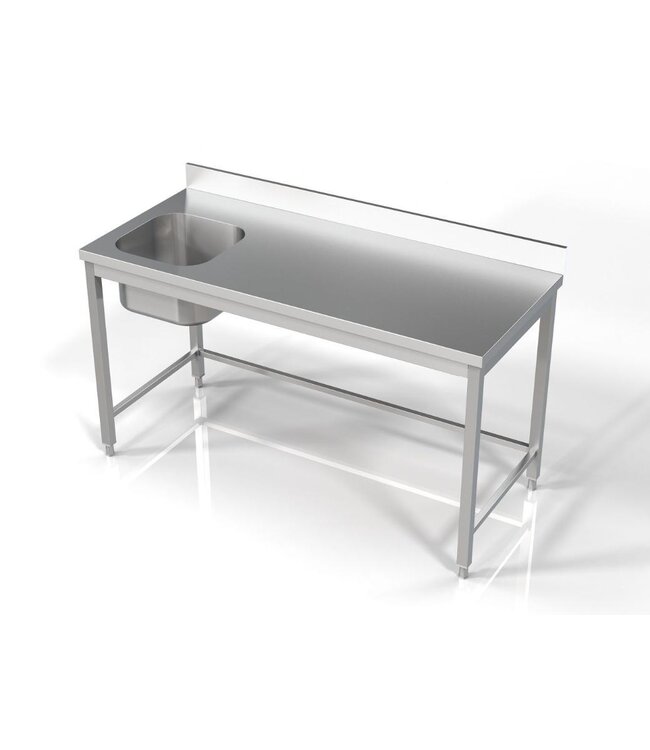 RVS spoeltafel | spoelbak links | Chef Line | (H)85x(B)160x(D)70