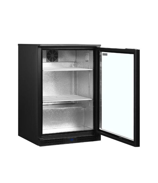 Barkoelkast DB126H | 1 Glazen deur | 125L | Zwart | (H)87x(B)60x(D)52cm