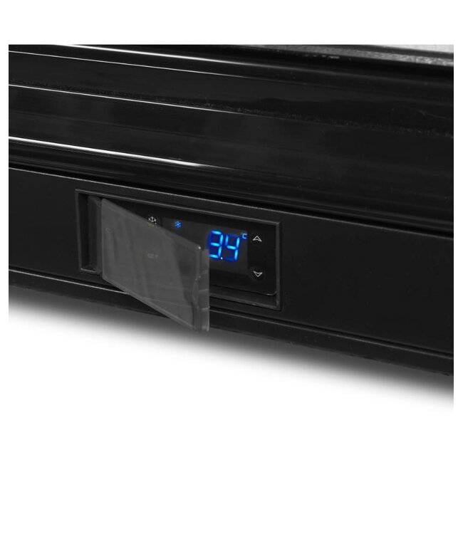 Barkoelkast DB126H | 1 Glazen deur | 125L | Zwart | (H)87x(B)60x(D)52cm