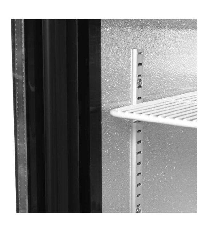 Barkoelkast DB126H | 1 Glazen deur | 125L | Zwart | (H)87x(B)60x(D)52cm