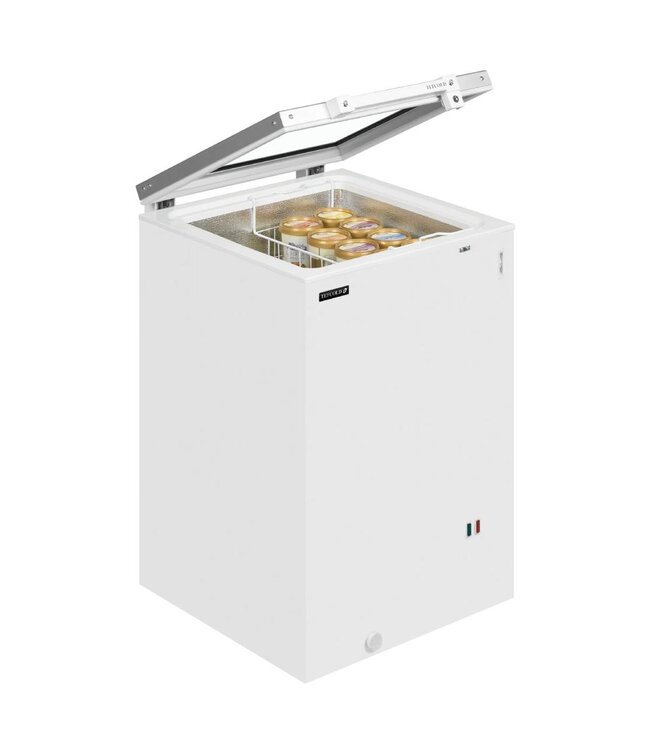 Diepvrieskist ST160 | tot -24 graden | 115L | Glazen deksel | Met wielen | (H)93x(B)55x(D)63cm