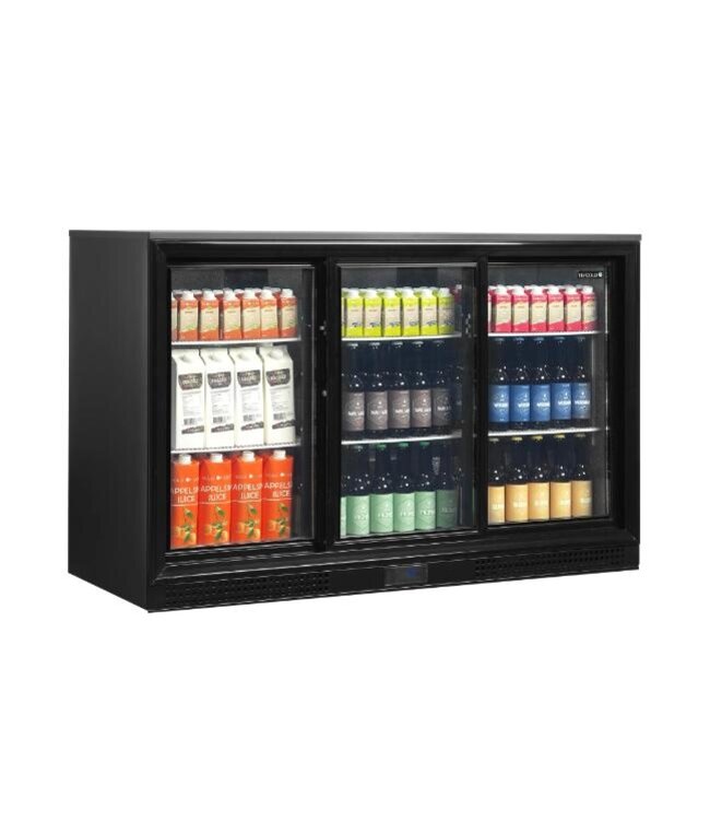 Barkoeling DB300S-3 | 3 Schuifdeuren | 300L | Zwart | (H)87x(B)135,5x(D)51,5cm