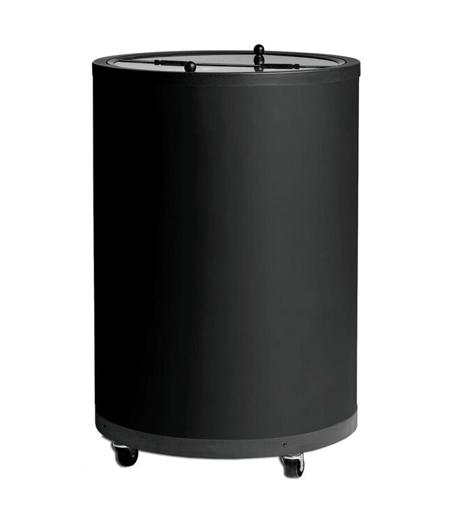 Blikkenkoeler CC77 | 80L | Rond | Met wielen | Zwart | (H)83x(B)56,7x(D)56,7cm