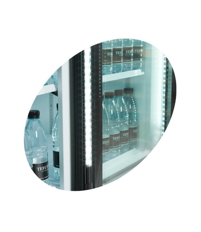 Display koelkast FS1600H | 3 Glazen deuren | 1329L | Met wielen | (H)207,3x(B)160x(D)73cm