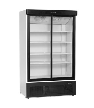 Tefcold Display koelkast FS1202S | 2 Glazen schuifdeuren | 895L | Met wielen | (H)199x(B)120x(D)73,5cm
