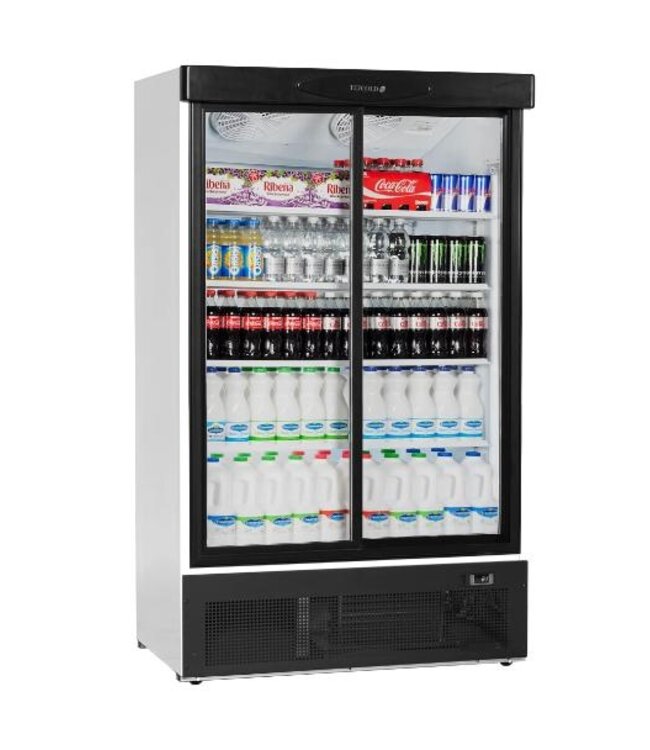 Display koelkast FS1202S | 2 Glazen schuifdeuren | 895L | Met wielen | (H)199x(B)120x(D)73,5cm