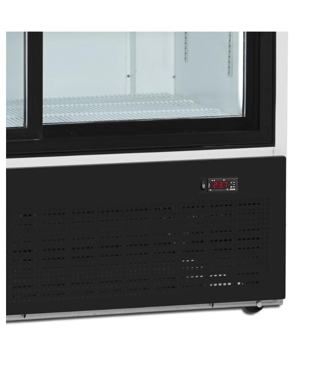 Display koelkast FS1202S | 2 Glazen schuifdeuren | 895L | Met wielen | (H)199x(B)120x(D)73,5cm