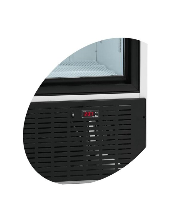 Display koelkast FS1002S | 2 Glazen schuifdeuren | 730L | Met wielen | (H)199x(B)100x(D)73,5cm