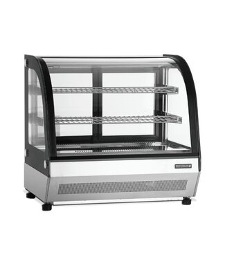Tefcold Koelvitrine LCT750C/BLACK | Tafelmodel | 100L | Gebogen glas | (H)67x(B)70x(D)56cm