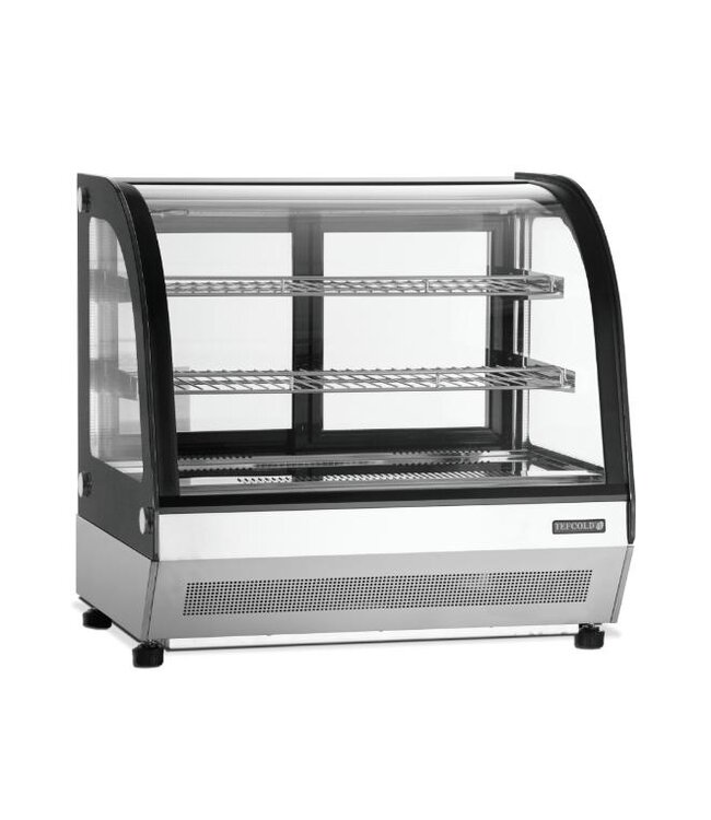 Koelvitrine LCT750C/BLACK | Tafelmodel | 100L | Gebogen glas | (H)67x(B)70x(D)56cm