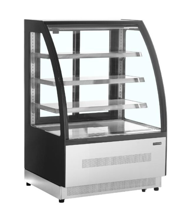 Koelvitrine LPD900C/BLACK | Staand | 238L | Gebogen glas | (H)136x(B)90,5x(D)74,5cm