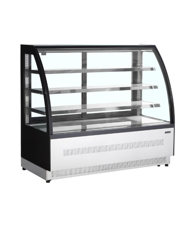 Koelvitrine LPD1500C/BLACK | Staand | 418L | Gebogen glas | (H)136x(B)150,5x(D)74,5cm