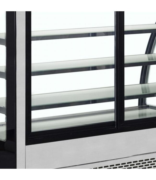 Koelvitrine LPD1500C/BLACK | Staand | 418L | Gebogen glas | (H)136x(B)150,5x(D)74,5cm