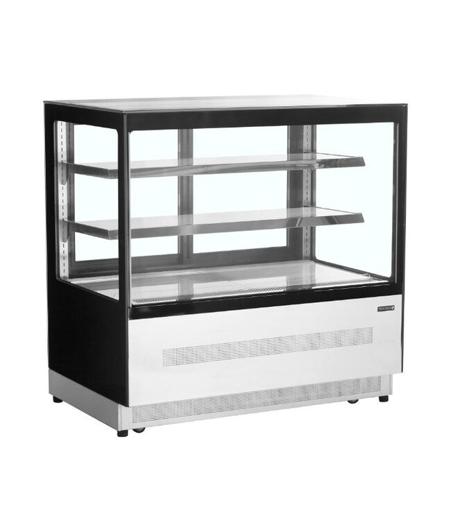 Koelvitrine LPD1200F/BLACK | Staand | 377L | Recht glas | (H)120,9x(B)120,5x(D)74,5cm