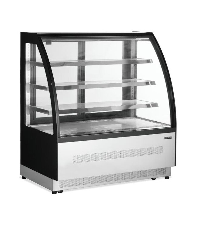 Koelvitrine LPD1200C/BLACK | Staand | 328L | Gebogen glas | (H)136x(B)120,5x(D)74,5cm