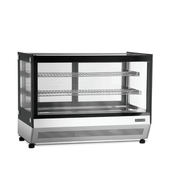 Koelvitrine LCT900F/BLACK | Tafelmodel | 160L | Recht glas | (H)67x(B)90x(D)56cm