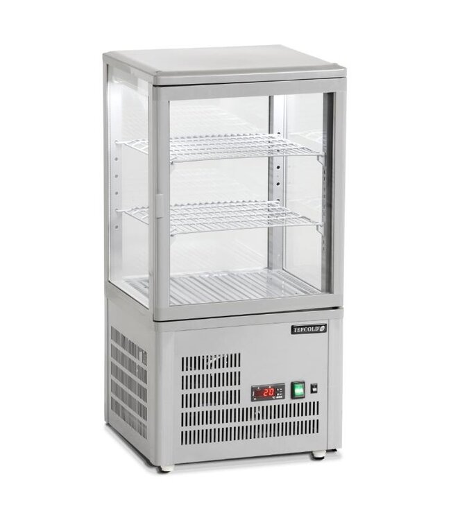 Mini koelvitrine UPD60-GREY | Tafelmodel | 60L | Recht glas | (H)85,5x(B)42,8x(D)38,6cm