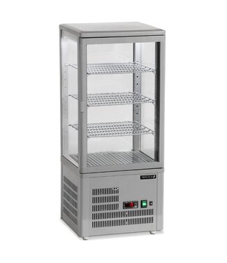 Tefcold Mini koelvitrine UPD80-GREY | Tafelmodel | 80L | Recht glas | (H)100x(B)42,8x(D)38,6cm