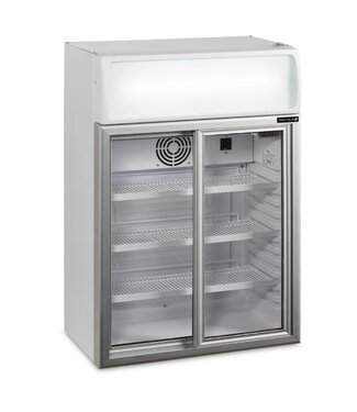 Tefcold Mini displaykoelkast FSC100 | 100L | 2 Deuren | Tafelmodel | Wit | (H)93x(B)65,5x(D)39cm