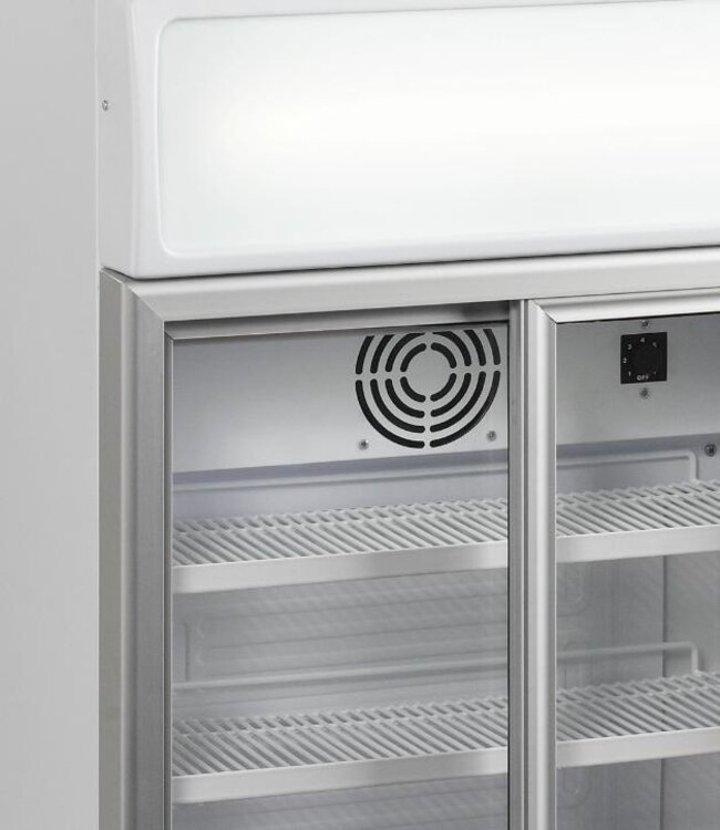 Mini displaykoelkast FSC100 | 100L | 2 Deuren | Tafelmodel | Wit | (H)93x(B)65,5x(D)39cm