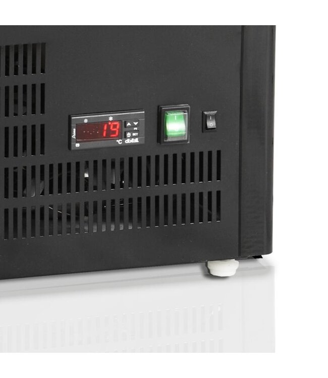 Mini koelvitrine UPD60-BLACK | Tafelmodel | 60L | Recht glas | (H)85,5x(B)42,8x(D)38,6cm