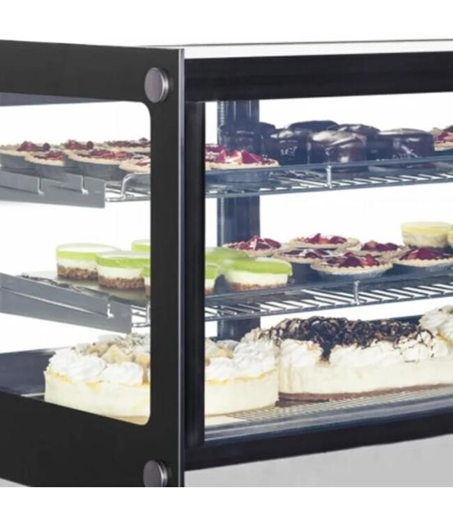 Koelvitrine LCT750F/BLACK | Tafelmodel | 120L | Recht glas | (H)67x(B)70x(D)56cm