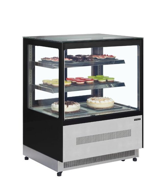 Koelvitrine LPD900F/BLACK | Staand | 275L | Recht glas | (H)120,9x(B)90,5x(D)74,5cm