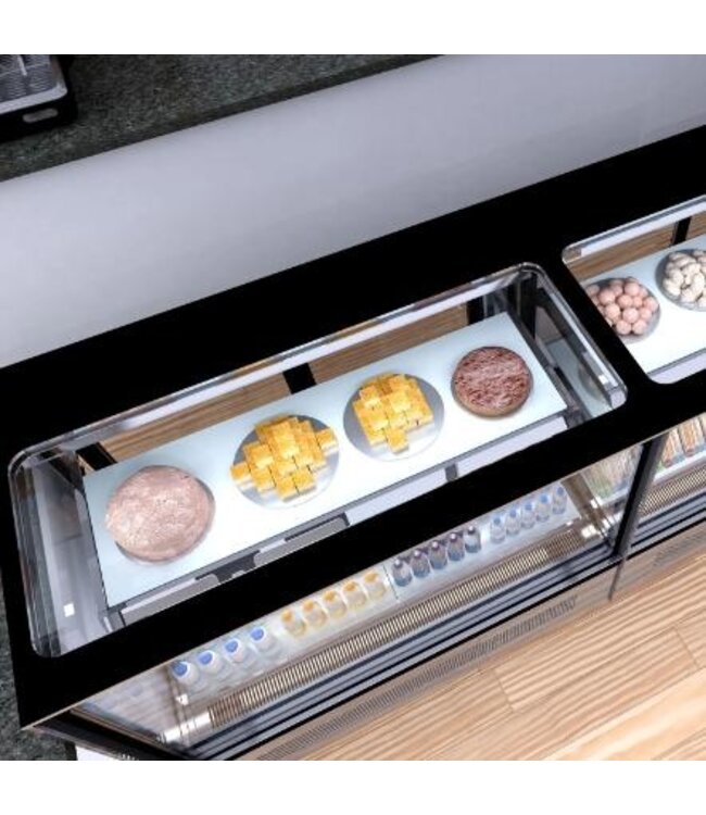 Koelvitrine LPD1500F/BLACK | Staand | 480L | Recht glas | (H)120,9x(B)150,5x(D)74,5cm