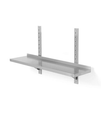 Hendi RVS Wandplank in hoogte verstelbaar | 2 dragers | 100cm breed | 30cm diep