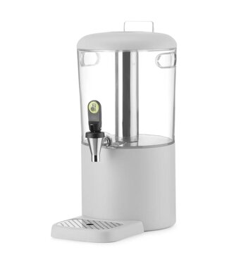 8L Drank Dispenser Warm/Koud - Roestvrijstalen Sap Server Met IJs/Water Kolom - Zilver