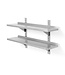 Hendi Dubbele RVS wandplank in hoogte verstelbaar | 2 dragers | 120cm breed | 30cm diep