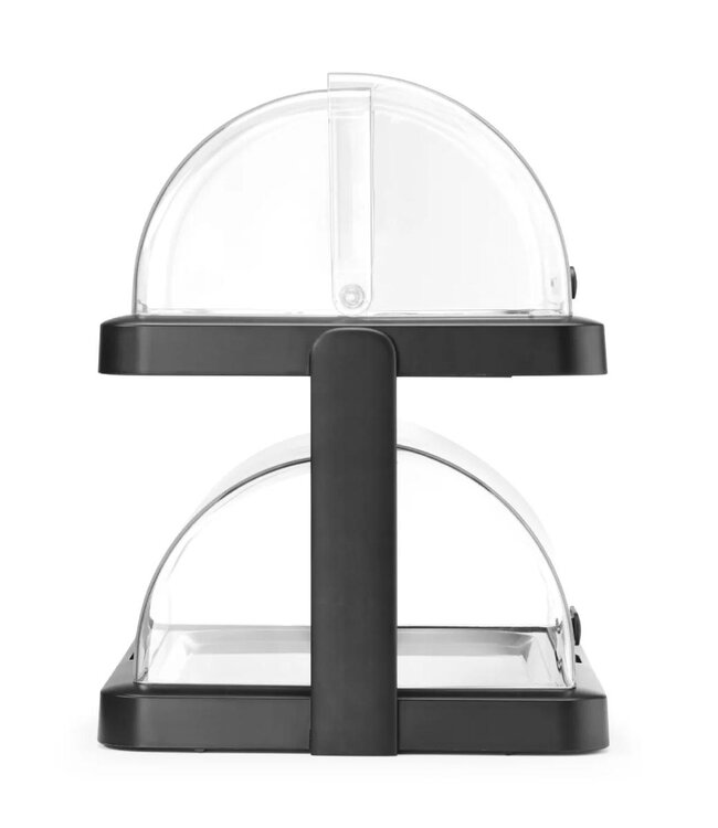 Roltop koelvitrine UNIQ | Dubbel | 2x 40x30cm | Met koelelementen | Zwart