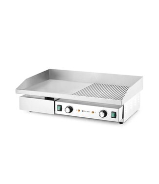 Hendi Bakplaat Budget Line | Glad/Geribbeld | 4,4kW | 400V | (B)72x(D)46x(H)24,1cm