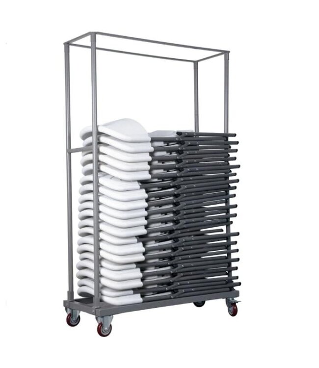 Trolley voor klapstoelen | Max. 25 stoelen | (H)189,5x(B)114x(D)49,2cm