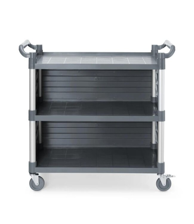 Serveerwagen Kunststof met zijpanelen | 3 Bladen | 50kg per blad | (B)101x(D)50x(H)96cm