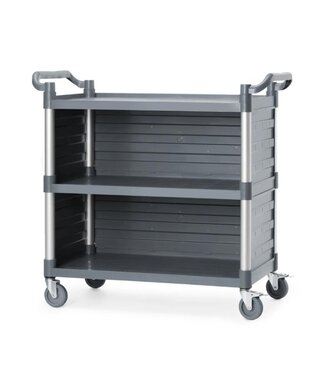 Serveerwagen Kunststof met zijpanelen | 3 Bladen | 50kg per blad | (B)101x(D)50x(H)96cm