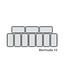 Schepijsvitrine BERMUDA RV10 | Voor 10 bakken | Geventileerd | (H)134,3x(B)134x(D)80cm