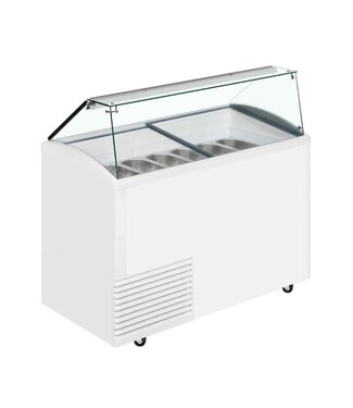 Tefcold Schepijsvitrine UDRS10 | Voor 10 bakken | Statisch | (H)123,5x(B)134,1x(D)72,5cm