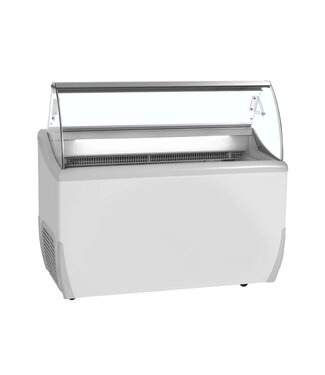 Tefcold Schepijsvitrine UDRS7 | Voor 7 bakken | Statisch | (H)125,3x(B)134,1x(D)72,3cm