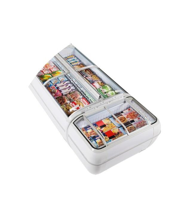 Supermarktvriezer/koeler TWIN 220-CF | 1697L | -24 tot -1 graden | Glazen schuifdeksels