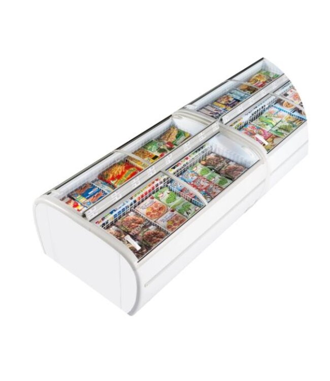 Supermarktvriezer TWIN 220-F | 1697L | -24 tot -18 graden | Glazen schuifdeksels