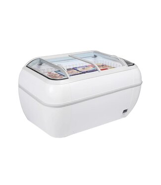 Tefcold Supermarktkoeler/-vriezer TWIN HEAD-CF | 425L | -24 tot -1 graden | Glazen schuifdeksels