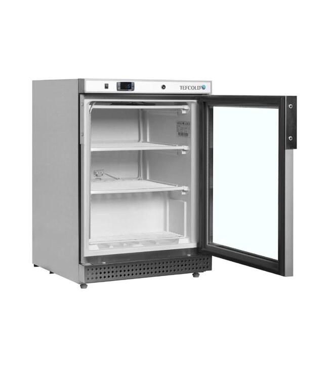 Displayvrieskast UF200SG | 200L | Glazen deur | Tafelmodel | RVS | (H)85,5x(B)60x(D)58,5cm