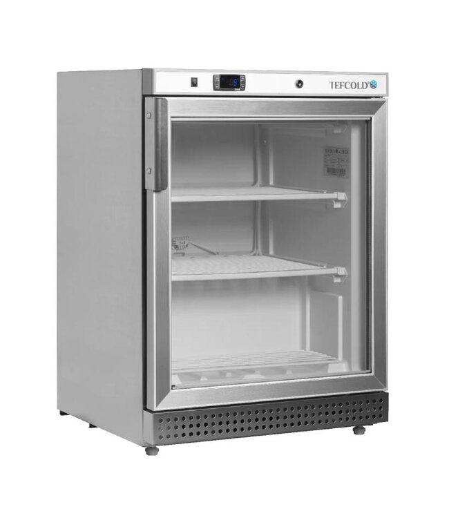 Displayvrieskast UF200SG | 200L | Glazen deur | Tafelmodel | RVS | (H)85,5x(B)60x(D)58,5cm