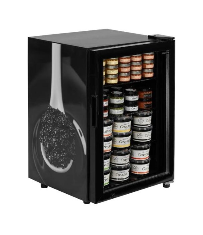 Kaviaarkoeler UR90G-SUB ZERO | 92L | Glazen deur | -8 tot +6 graden | Tafelmodel | Zwart | (H)75x(B)51,5x(D)54,2cm