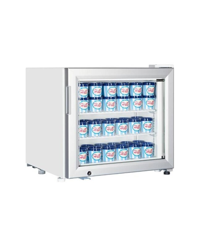 Mini vrieskast UF50G | 50L | Glazen deur | Tafelmodel | Wit | (H)52x(B)57x(D)53cm