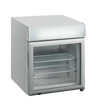Tefcold Mini displayvrieskast UF50GCP | 50L | Glazen deur | Tafelmodel | Wit | (H)65,7x(B)57x(D)53cm Tefcold Mini displayvrieskast UF50GCP | 50L | Glazen deur | Tafelmodel | Wit | (H)65,7x(B)57x(D)53cm